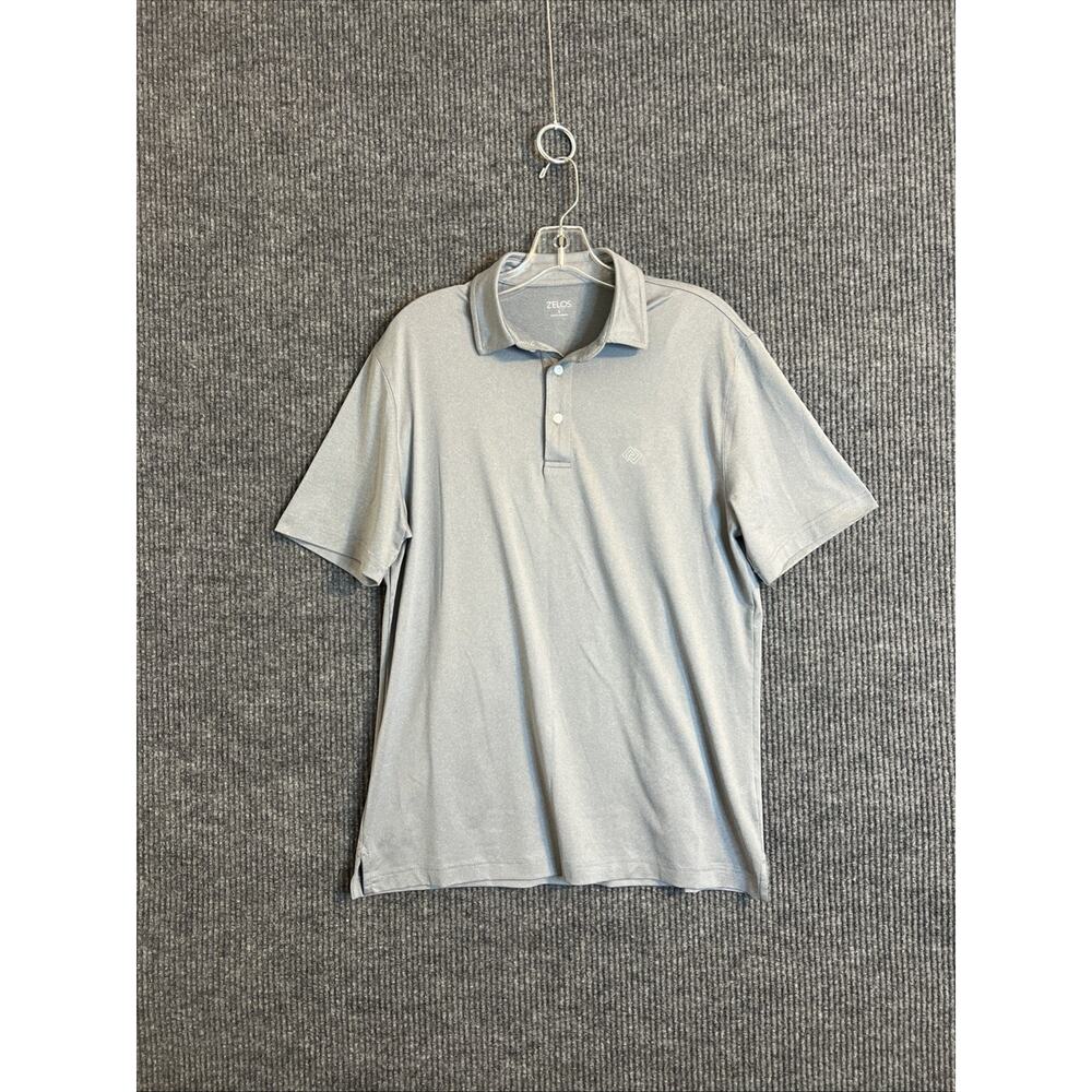Zelos Mens Performance Polo Shirt Size Small Gray Short Sleeve Golf Preppy New